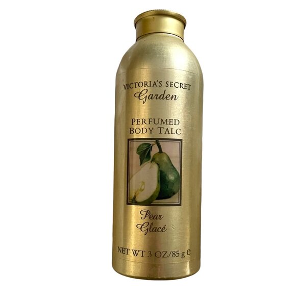 Vintage Victoria's Secret Garden Pear Glacé Perfumed Body Talc Powder 3oz Bottle